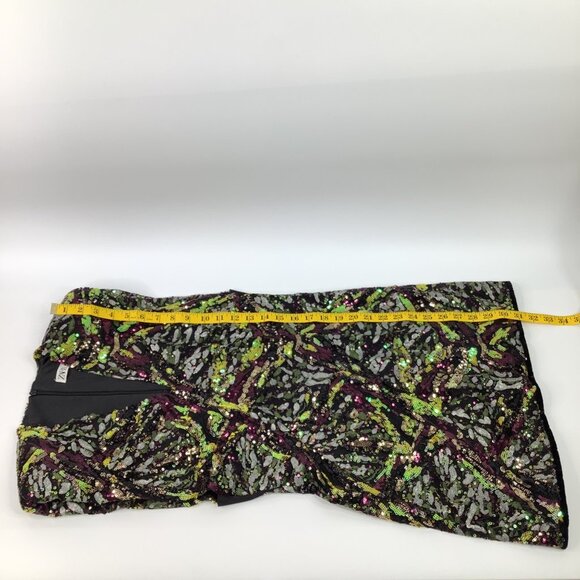 Zara Sequined Medium Mini Dress With V-Neckline Sleeveless Design Cocktail Party - Picture 7 of 8